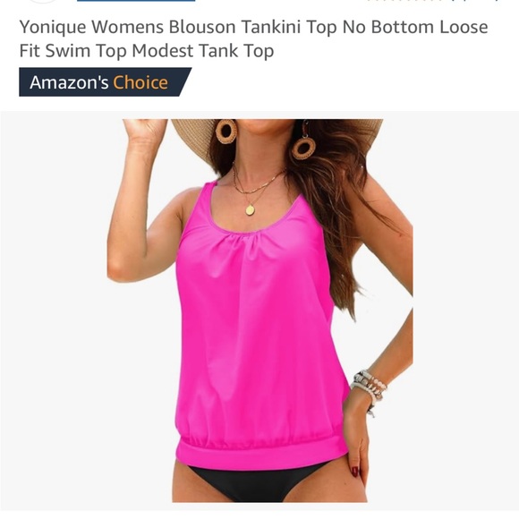 Yonique Pink Tankini Swim Top - Picture 4 of 4